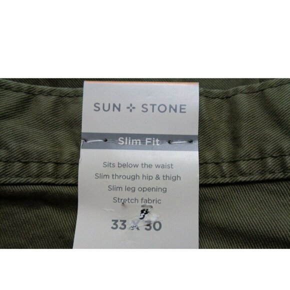 Sun-Stone Slim fit Men's Jeans Color Green Size 33 by 30 - Picture 5 of 10